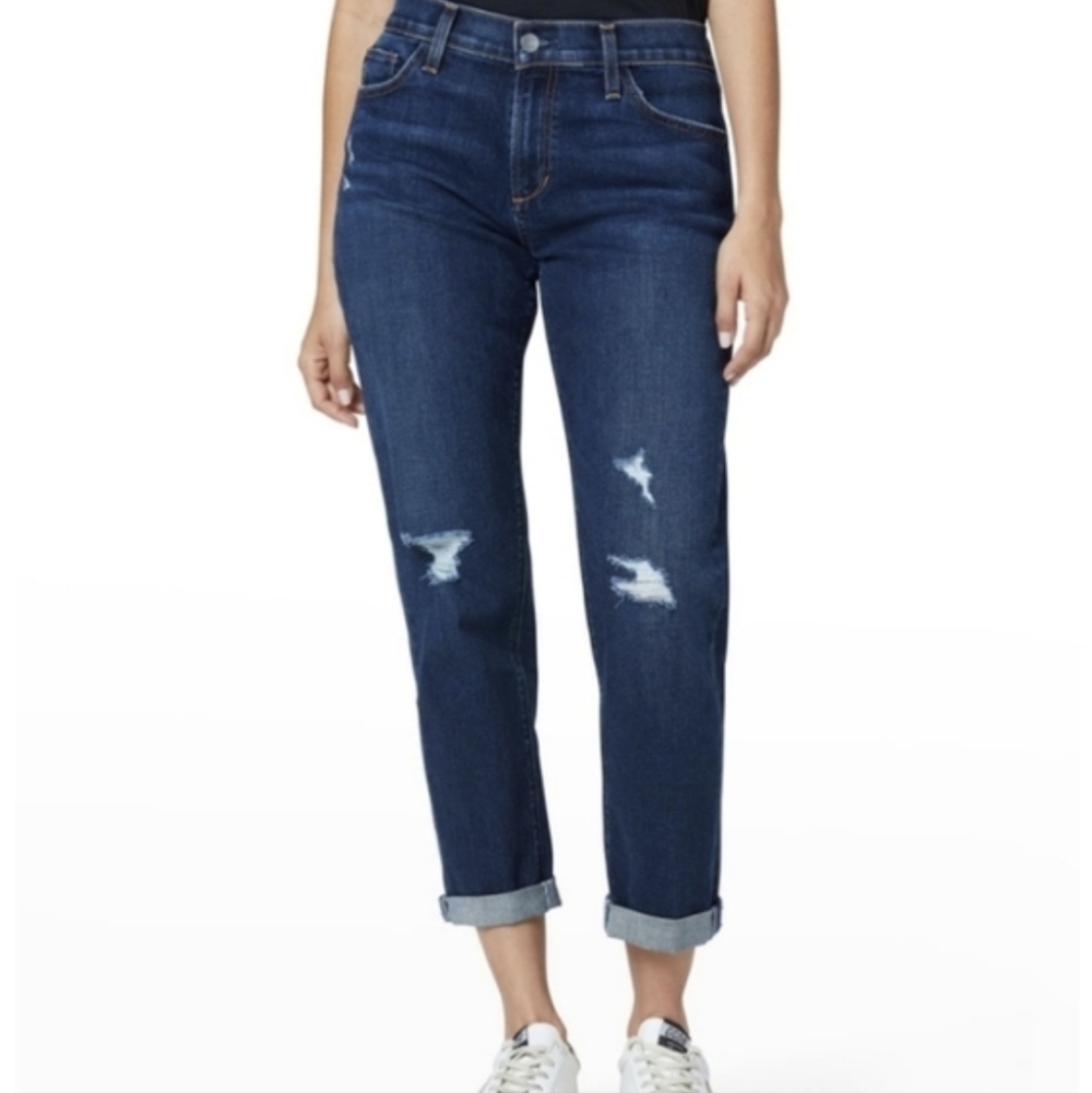 Joe's Jeans The Bobby Boyfriend Distressed Dark Blue Jeans